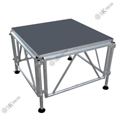 Assembly 4'x8' Adjustable Event Stage Platform with Black and Customized Design