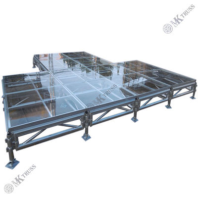 Easy Setup Stage Truss with 18mm Plywood or Tempered Glass Top Aluminum Alloy 6061-T6
