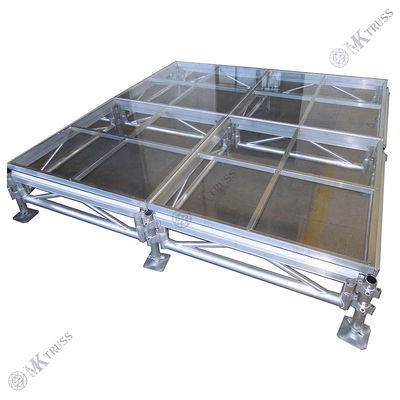 Easy Setup Stage Truss with 18mm Plywood or Tempered Glass Top Aluminum Alloy 6061-T6