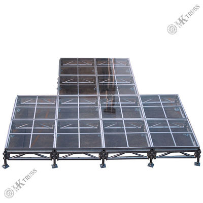 Easy Setup Stage Truss with 18mm Plywood or Tempered Glass Top Aluminum Alloy 6061-T6