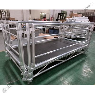Silver Aluminum Stage for Foldable Concert Equipment and Portable Seating at Wedding
