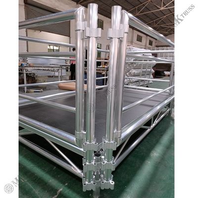 Silver Aluminum Stage for Foldable Concert Equipment and Portable Seating at Wedding