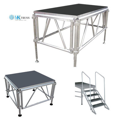 Silver Aluminum Stage for Foldable Concert Equipment and Portable Seating at Wedding